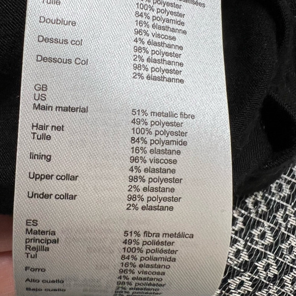 Maje Womens Rider Fit & Flare Dress Black Metallic Pockets Zip Sleeveless 2 New - Picture 10 of 11